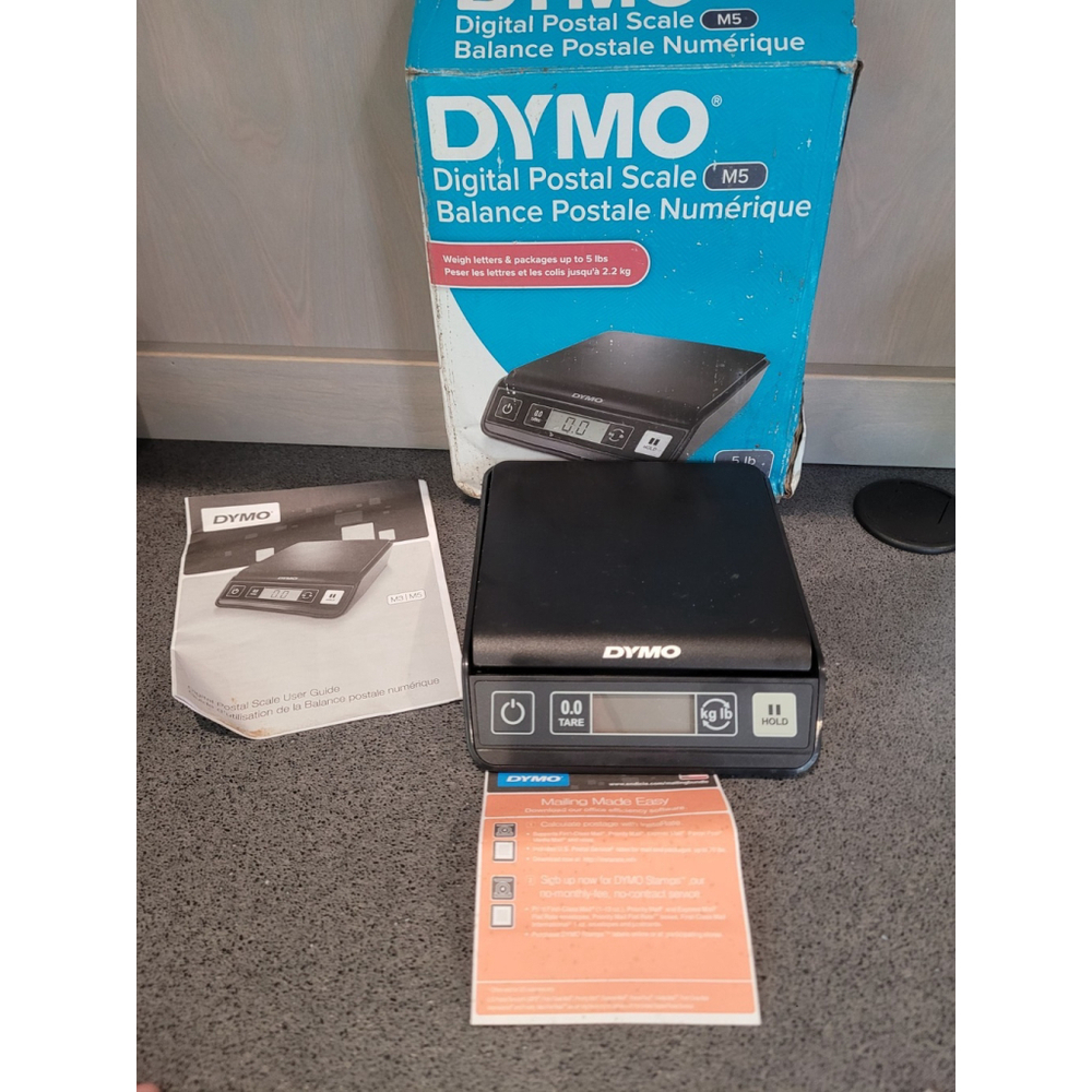 DYMO M5 Digital Postal Scale Black Weighs up to 5LBS/2.2KG Box GUC READ
